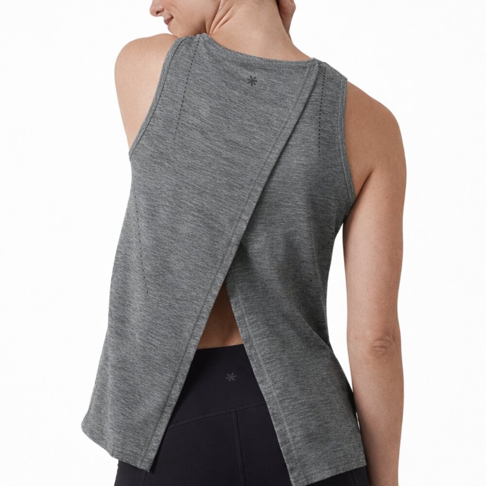 Athleta Foothill Tank Top Women's Size Small Split Back Sleeveless Yoga Hiking